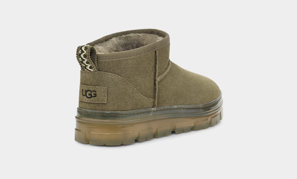 Botas Ugg Classic Ultra Mini Clear Mujer Verde Oliva | Argentina KXLCQBS-12