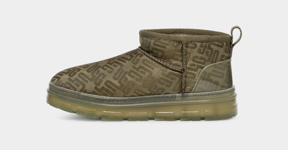 Botas Ugg Classic Ultra Mini Monogram Mujer Verde Oliva | Argentina LWDIBUG-50