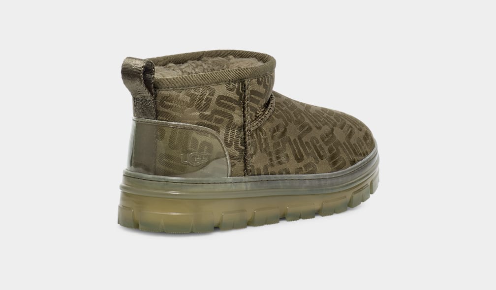 Botas Ugg Classic Ultra Mini Monogram Mujer Verde Oliva | Argentina LWDIBUG-50