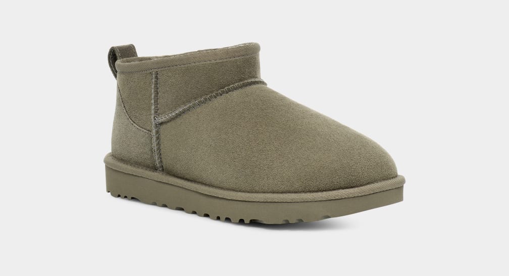 Botas Ugg Classic Ultra Mini Mujer Verde | Argentina THXVDNC-75