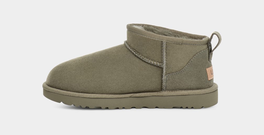 Botas Ugg Classic Ultra Mini Mujer Verde | Argentina THXVDNC-75