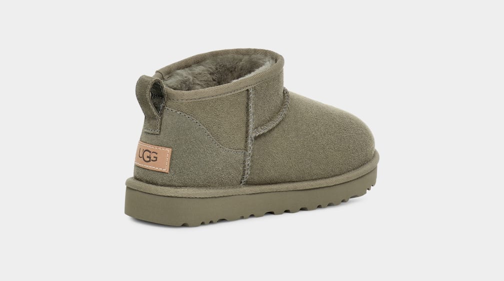 Botas Ugg Classic Ultra Mini Mujer Verde | Argentina THXVDNC-75