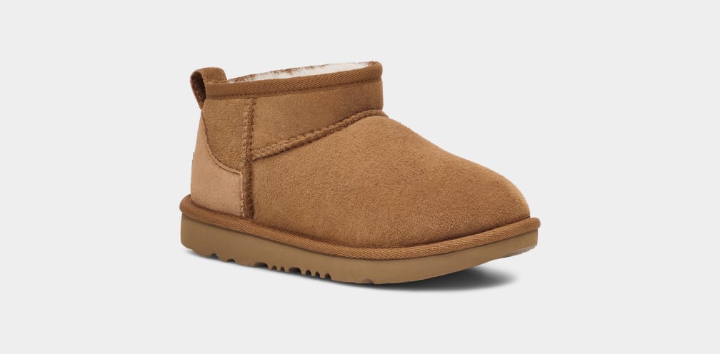 Botas Ugg Classic Ultra Mini Niños Marrones | Argentina SLGAKXM-06