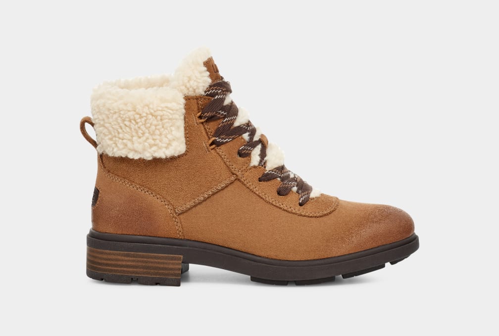 Botas Ugg Harrison Cozy Lace Mujer Marrones | Argentina VTKYCFM-97