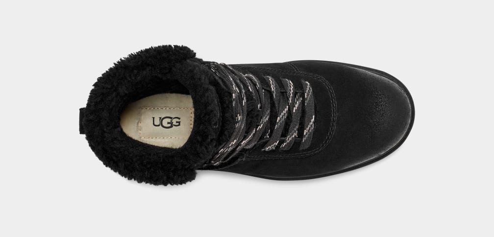 Botas Ugg Harrison Cozy Lace Mujer Negras | Argentina SVMFGEZ-93