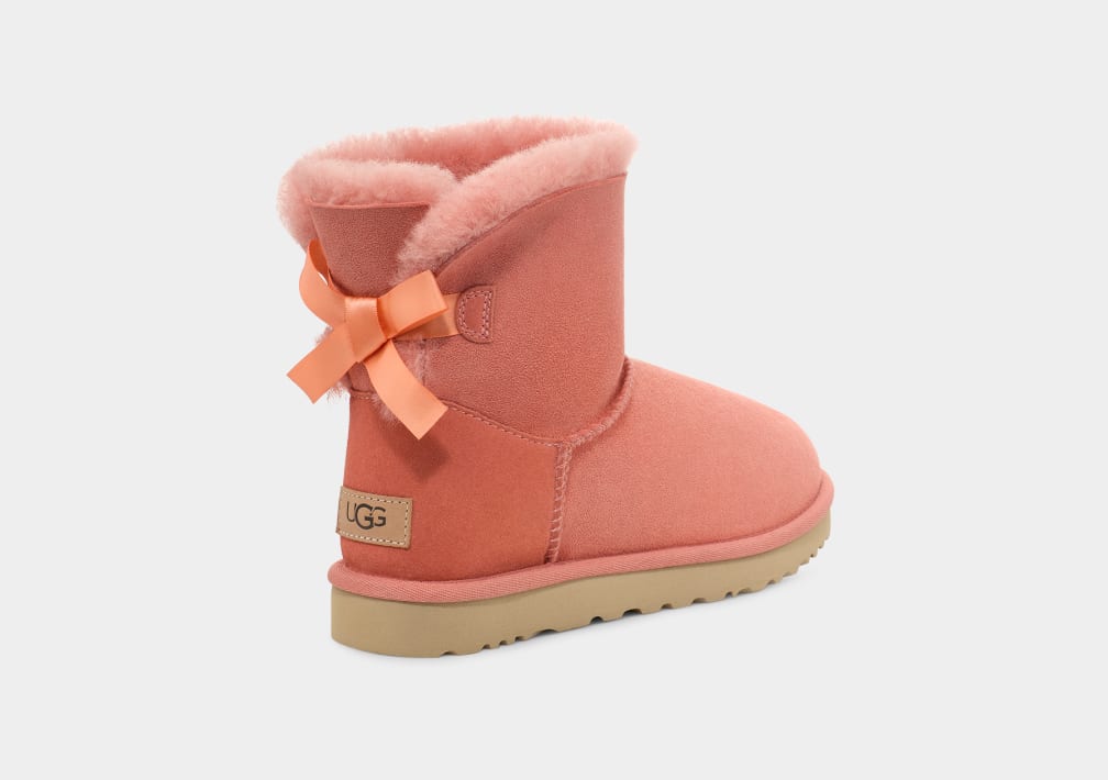 Botas Ugg Mini Bailey Bow II Mujer Coral | Argentina OMYQLGX-65