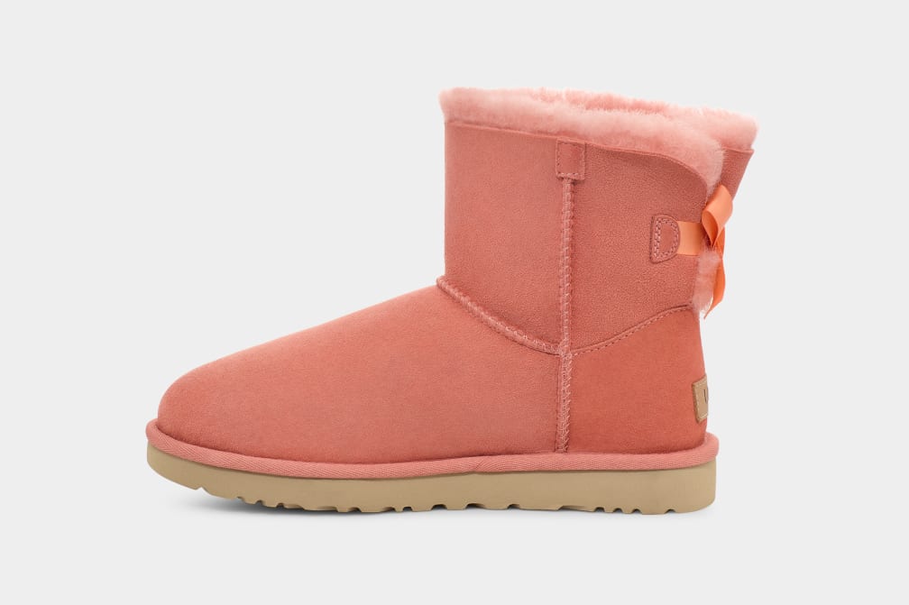 Botas Ugg Mini Bailey Bow II Mujer Coral | Argentina OMYQLGX-65