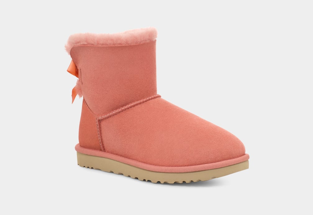 Botas Ugg Mini Bailey Bow II Mujer Coral | Argentina OMYQLGX-65