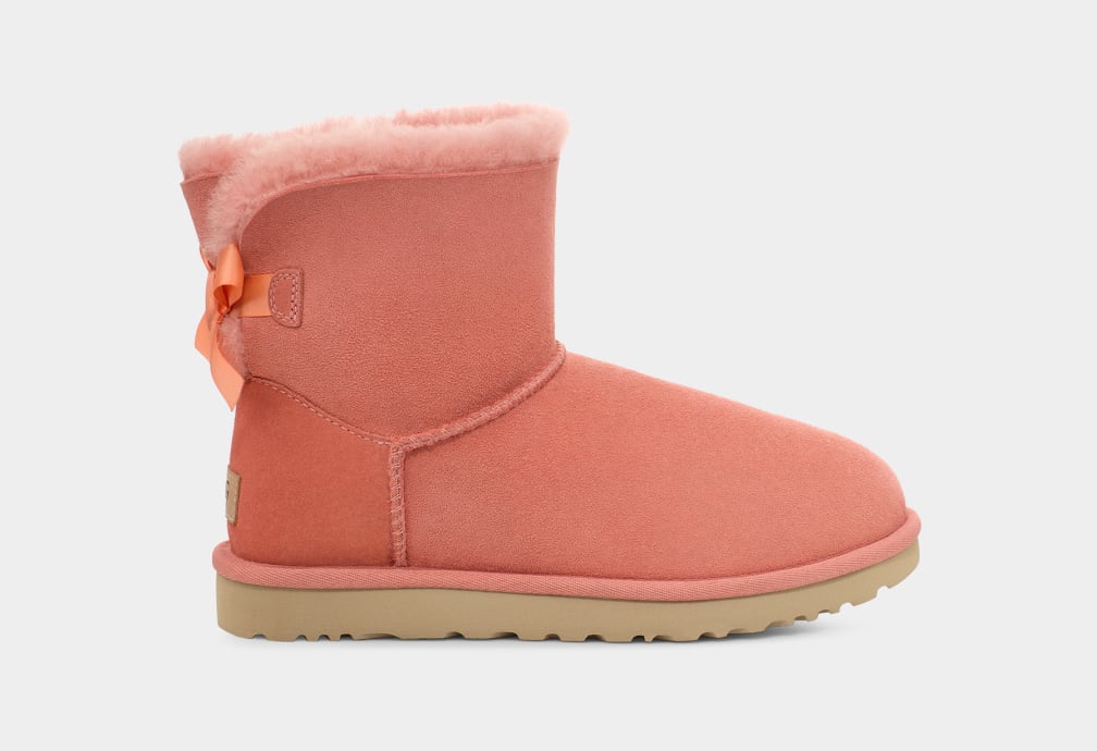 Botas Ugg Mini Bailey Bow II Mujer Coral | Argentina OMYQLGX-65