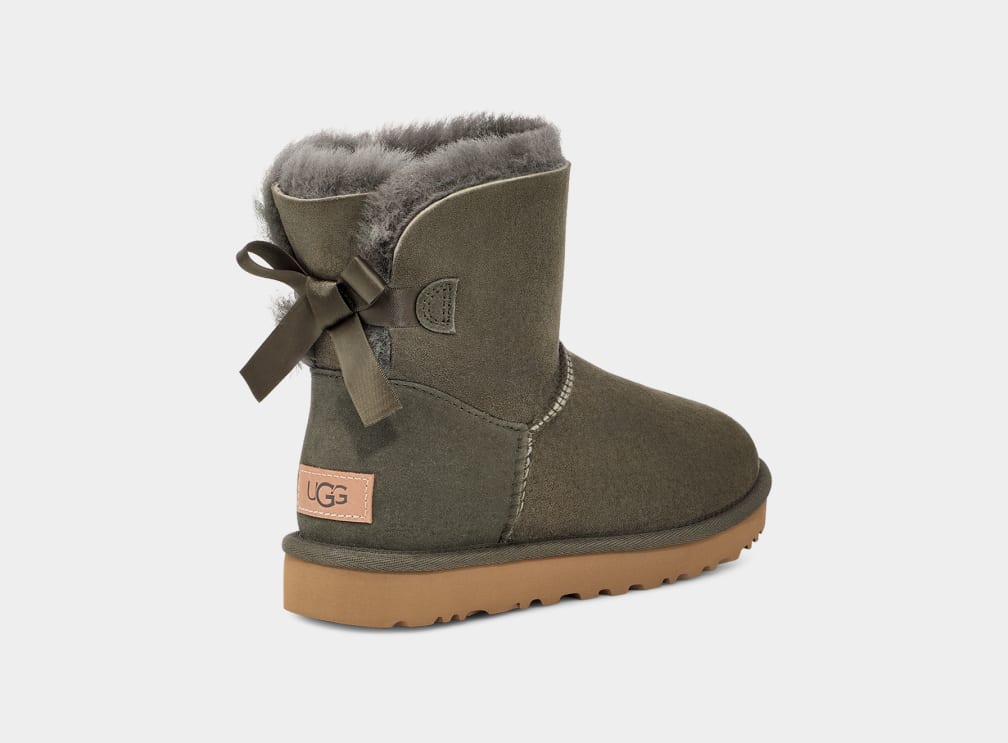 Botas Ugg Mini Bailey Bow II Mujer Gris | Argentina DBCMPHJ-40