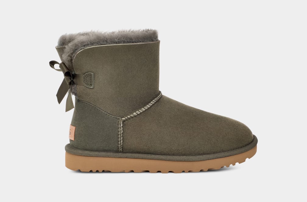 Botas Ugg Mini Bailey Bow II Mujer Gris | Argentina DBCMPHJ-40