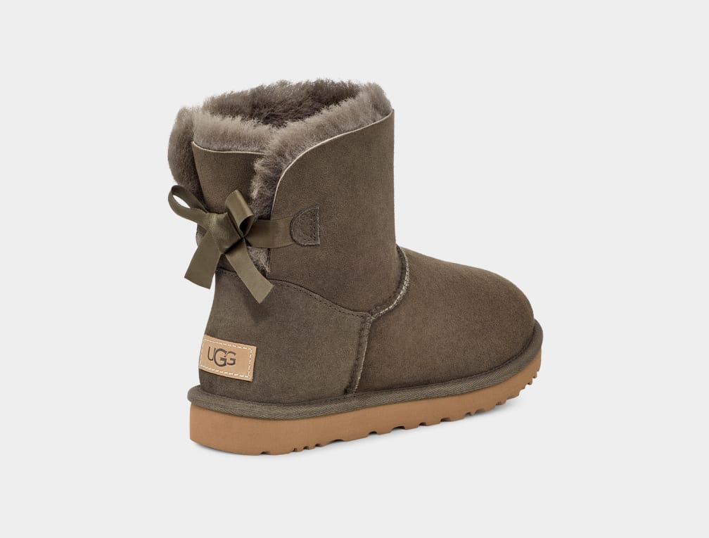 Botas Ugg Mini Bailey Bow II Mujer Gris | Argentina YFOJABZ-52