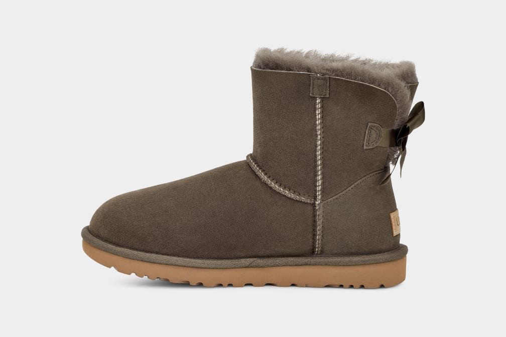 Botas Ugg Mini Bailey Bow II Mujer Gris | Argentina YFOJABZ-52