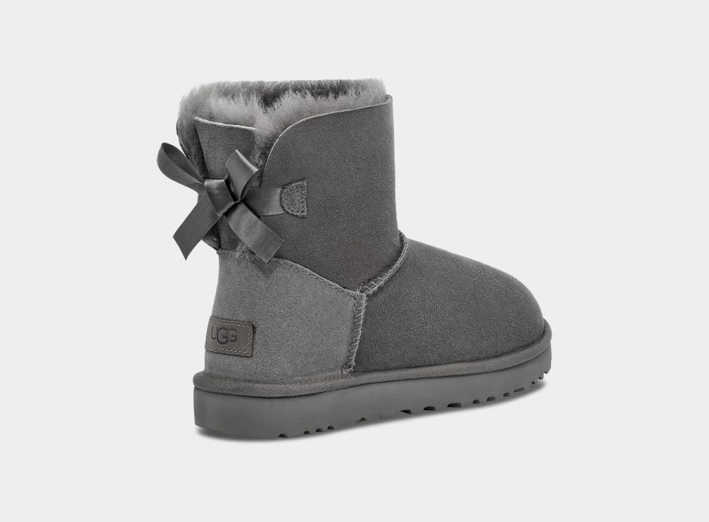 Botas Ugg Mini Bailey Bow II Mujer Gris | Argentina ZBKJVCF-49