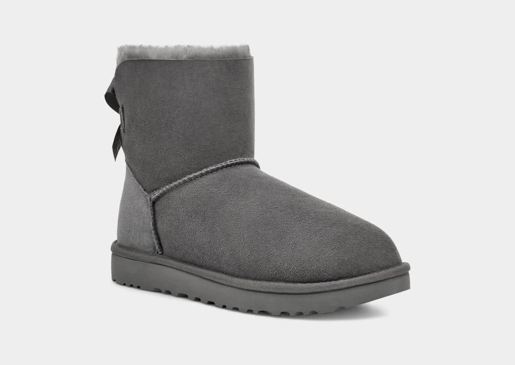 Botas Ugg Mini Bailey Bow II Mujer Gris | Argentina ZBKJVCF-49