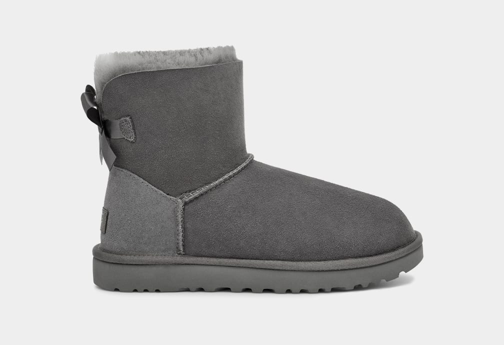 Botas Ugg Mini Bailey Bow II Mujer Gris | Argentina ZBKJVCF-49