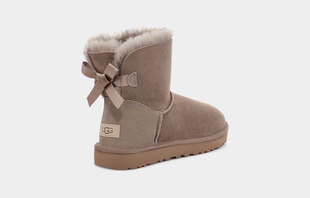 Botas Ugg Mini Bailey Bow II Mujer Gris | Argentina ZXSHPYI-96