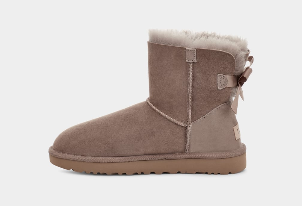 Botas Ugg Mini Bailey Bow II Mujer Gris | Argentina ZXSHPYI-96