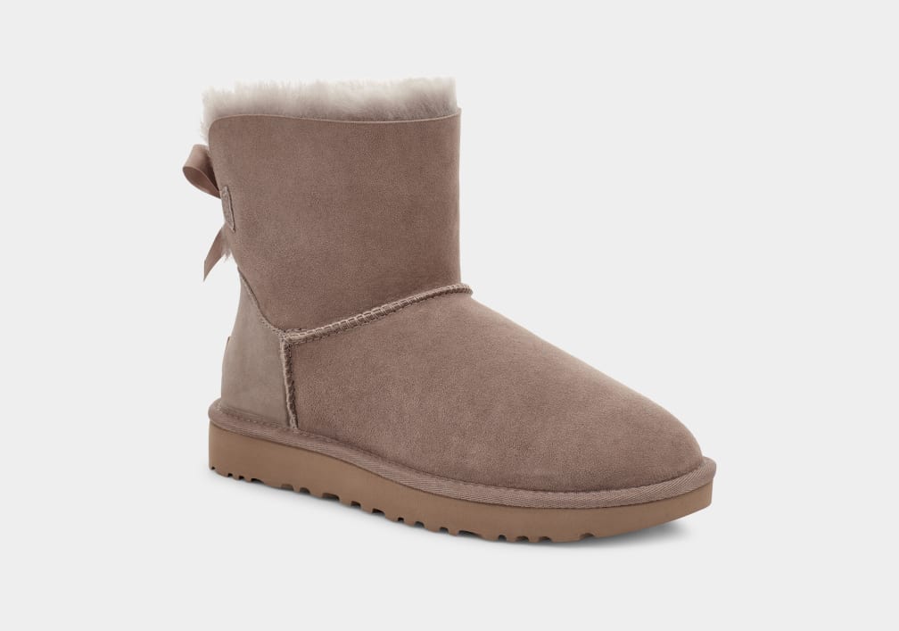 Botas Ugg Mini Bailey Bow II Mujer Gris | Argentina ZXSHPYI-96