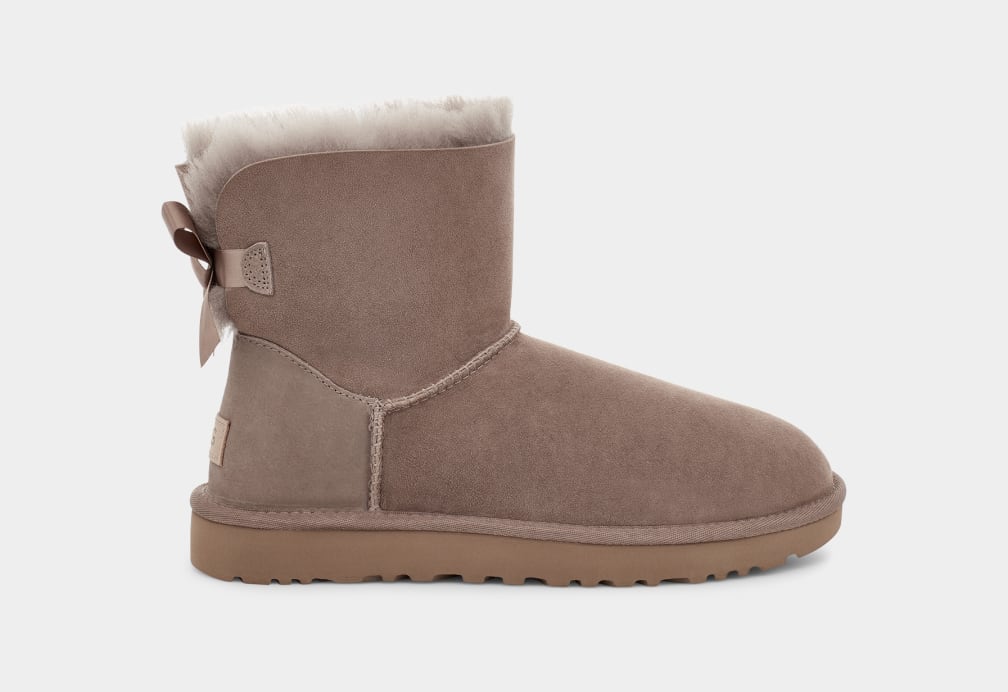 Botas Ugg Mini Bailey Bow II Mujer Gris | Argentina ZXSHPYI-96