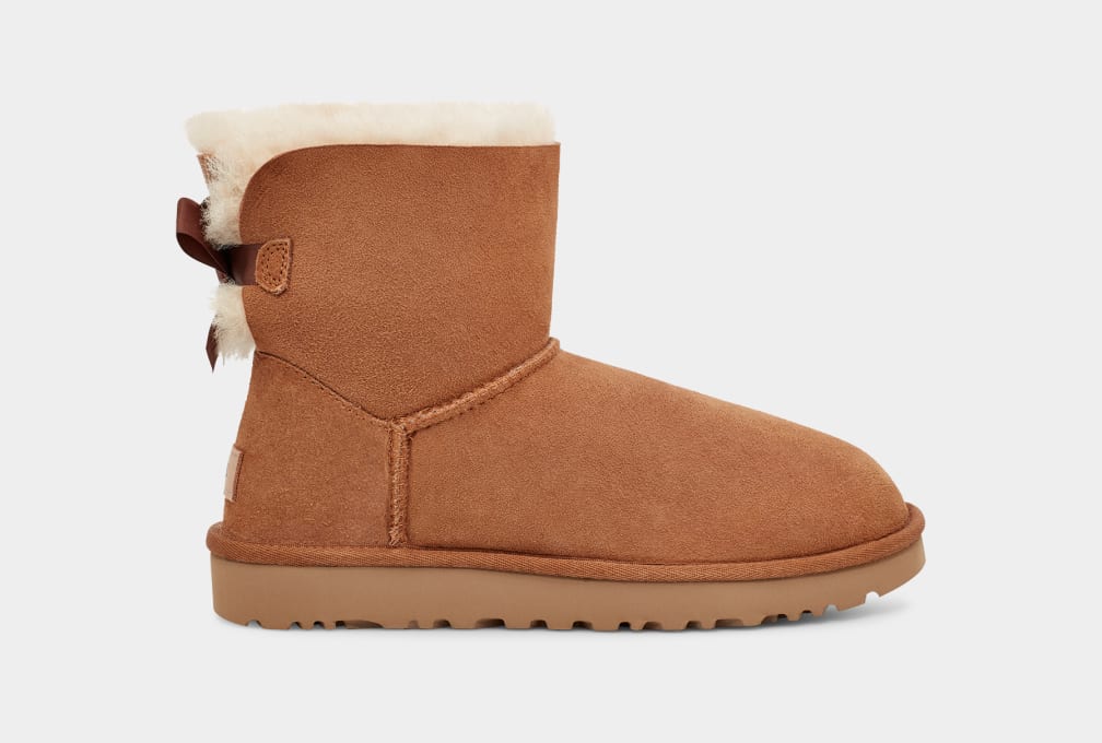 Botas Ugg Mini Bailey Bow II Mujer Marrones | Argentina ZTQYJBR-64