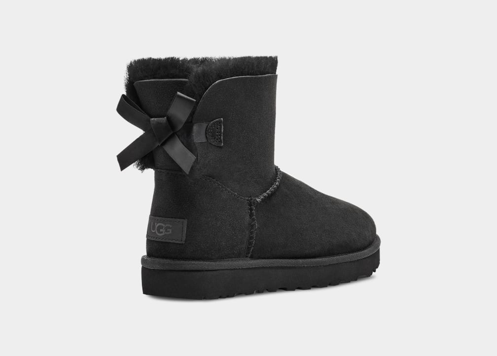 Botas Ugg Mini Bailey Bow II Mujer Negras | Argentina XLFMNVZ-87