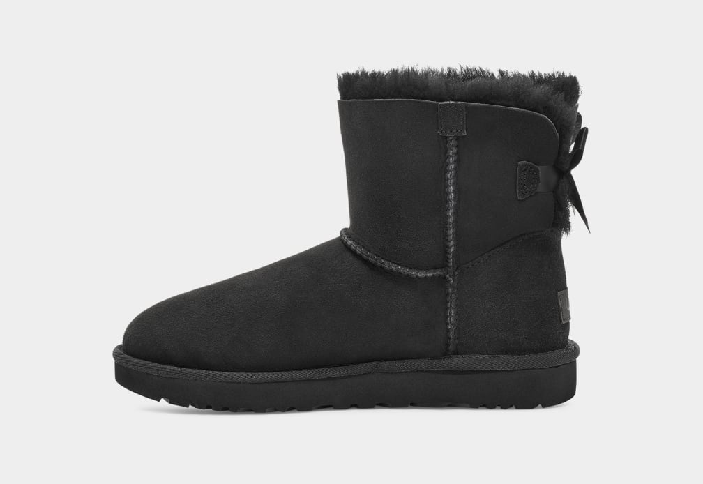 Botas Ugg Mini Bailey Bow II Mujer Negras | Argentina XLFMNVZ-87