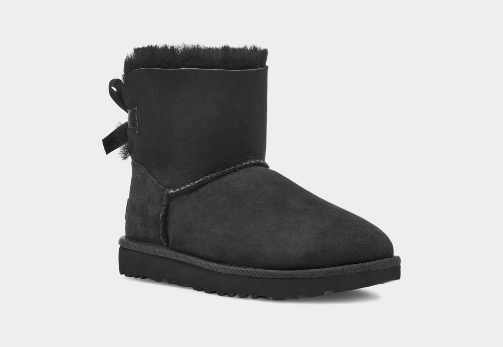 Botas Ugg Mini Bailey Bow II Mujer Negras | Argentina XLFMNVZ-87