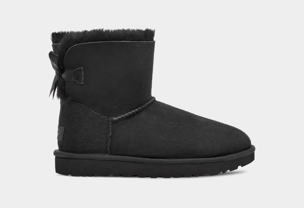 Botas Ugg Mini Bailey Bow II Mujer Negras | Argentina XLFMNVZ-87