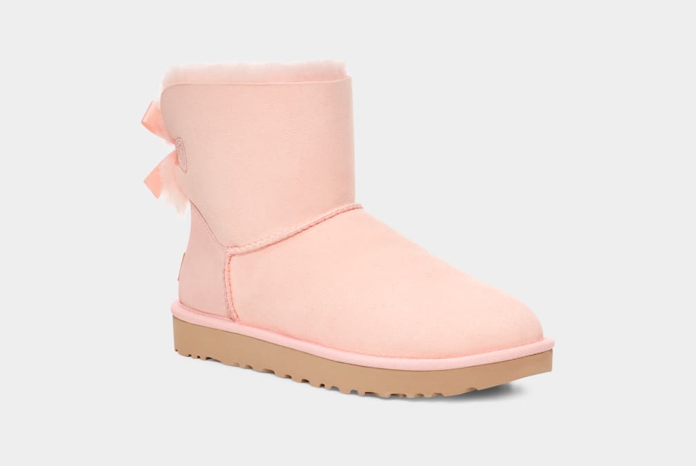 Botas Ugg Mini Bailey Bow II Mujer Rosas | Argentina TCKNAUZ-97