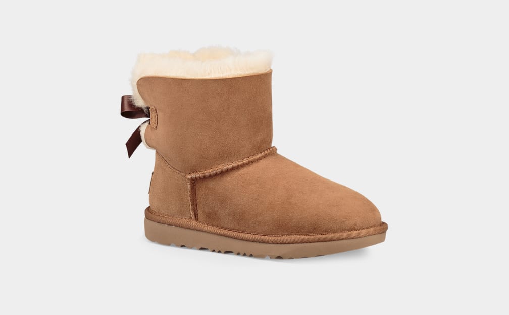 Botas Ugg Mini Bailey Bow II Niños Marrones | Argentina TNKYHLF-91