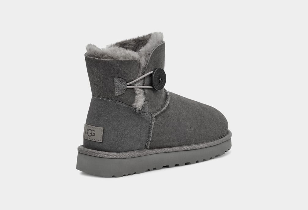 Botas Ugg Mini Bailey Button II Mujer Gris | Argentina VJIZLST-60