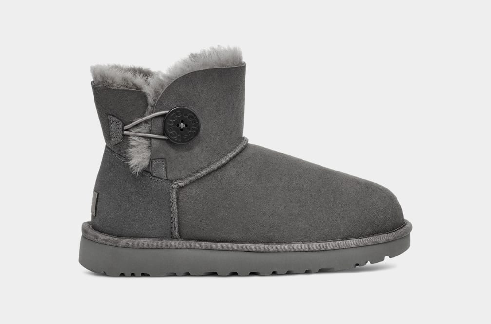 Botas Ugg Mini Bailey Button II Mujer Gris | Argentina VJIZLST-60