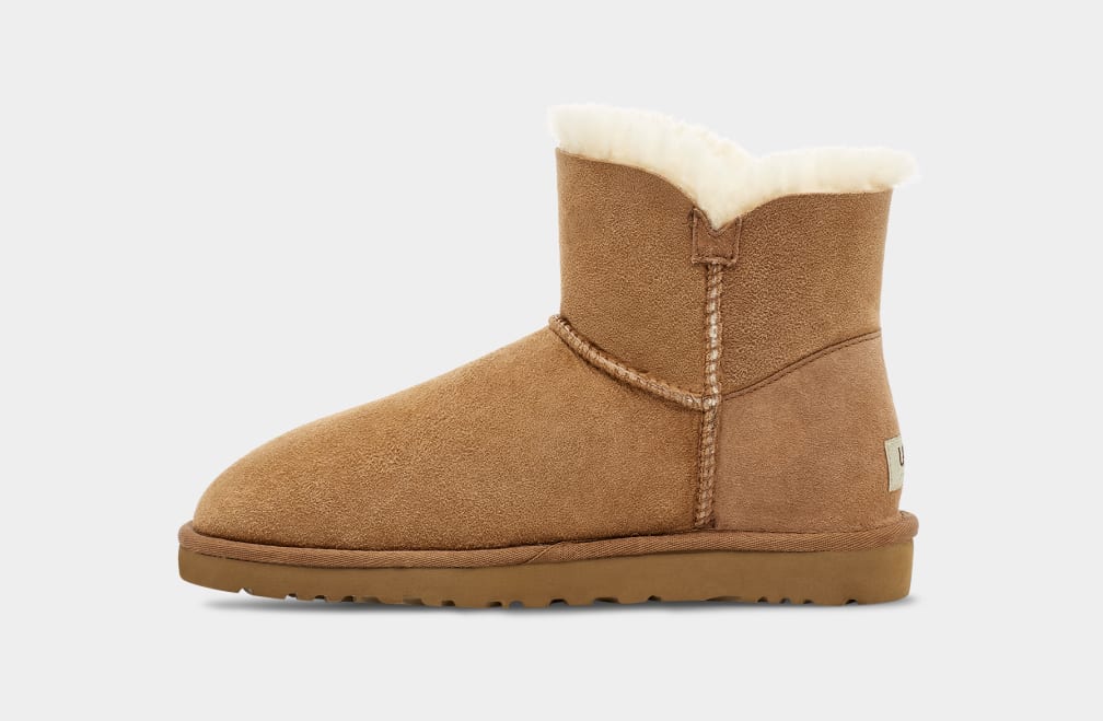 Botas Ugg Mini Bailey Button II Mujer Marrones | Argentina KZVNPFI-07