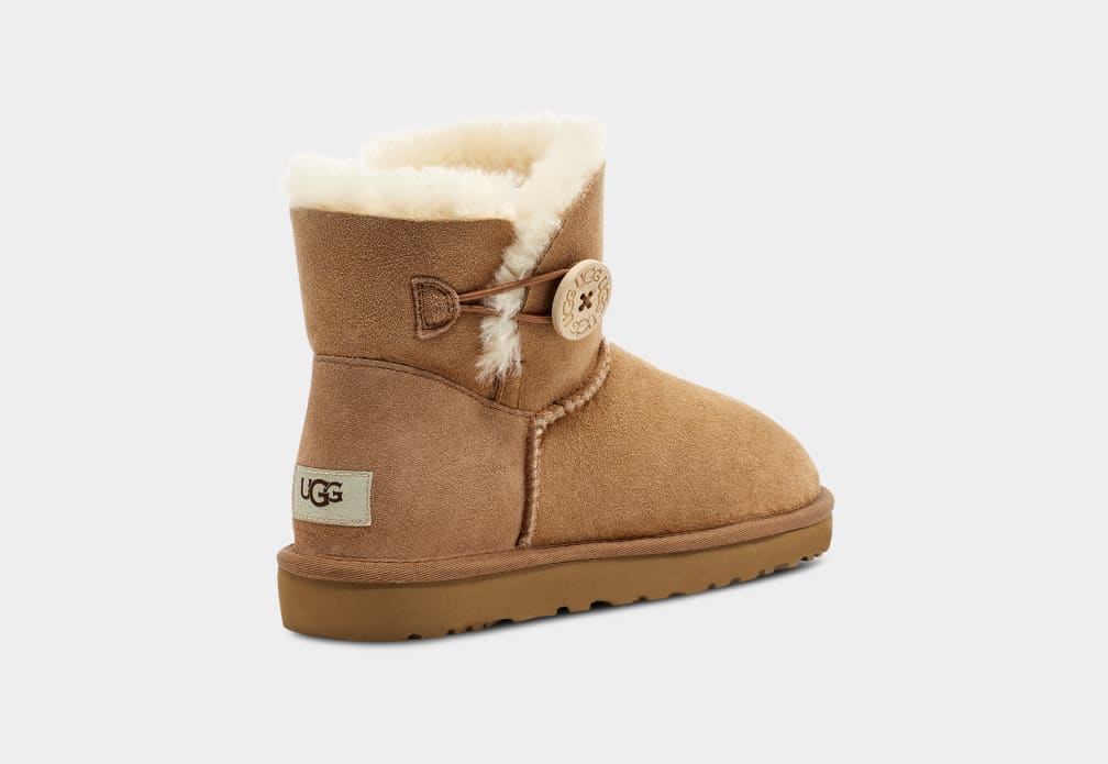 Botas Ugg Mini Bailey Button II Mujer Marrones | Argentina KZVNPFI-07