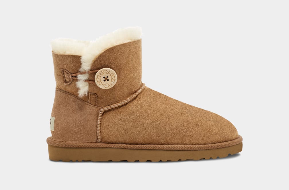 Botas Ugg Mini Bailey Button II Mujer Marrones | Argentina KZVNPFI-07