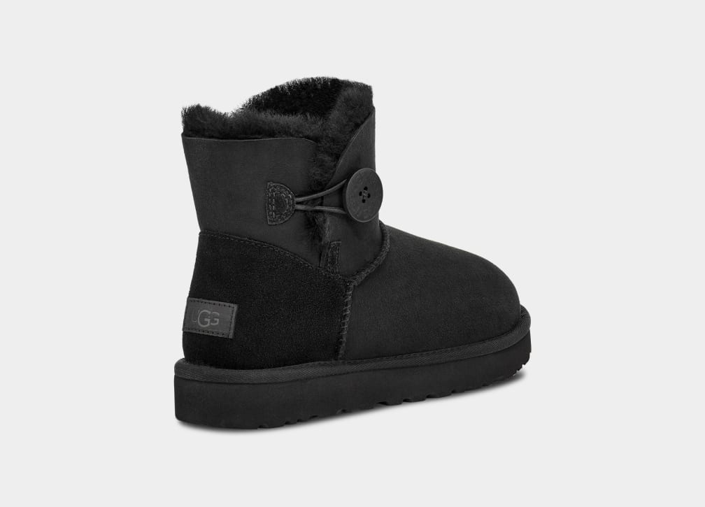 Botas Ugg Mini Bailey Button II Mujer Negras | Argentina FDKCBOZ-79