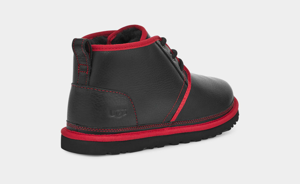 Botas Ugg Neumel Leather Hombre Negras Rojas | Argentina CFSIYXV-01