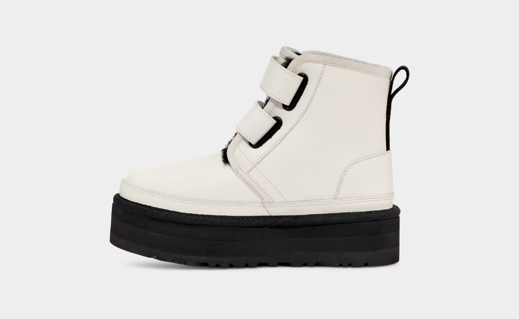 Botas Ugg Neumel Leather Niños Blancas | Argentina VZSTDYU-21