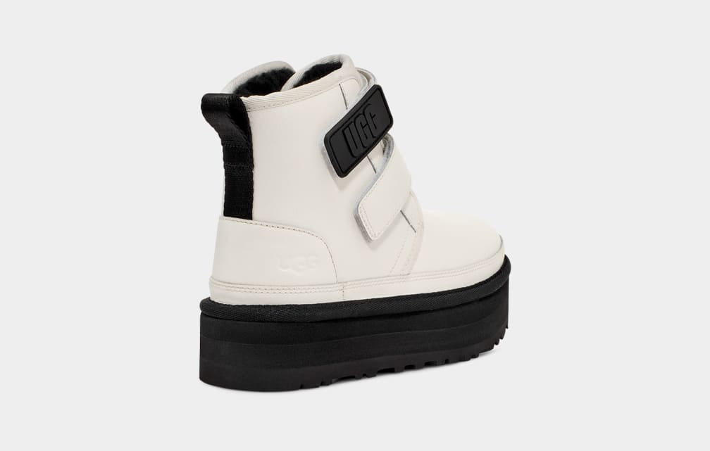 Botas Ugg Neumel Leather Niños Blancas | Argentina VZSTDYU-21