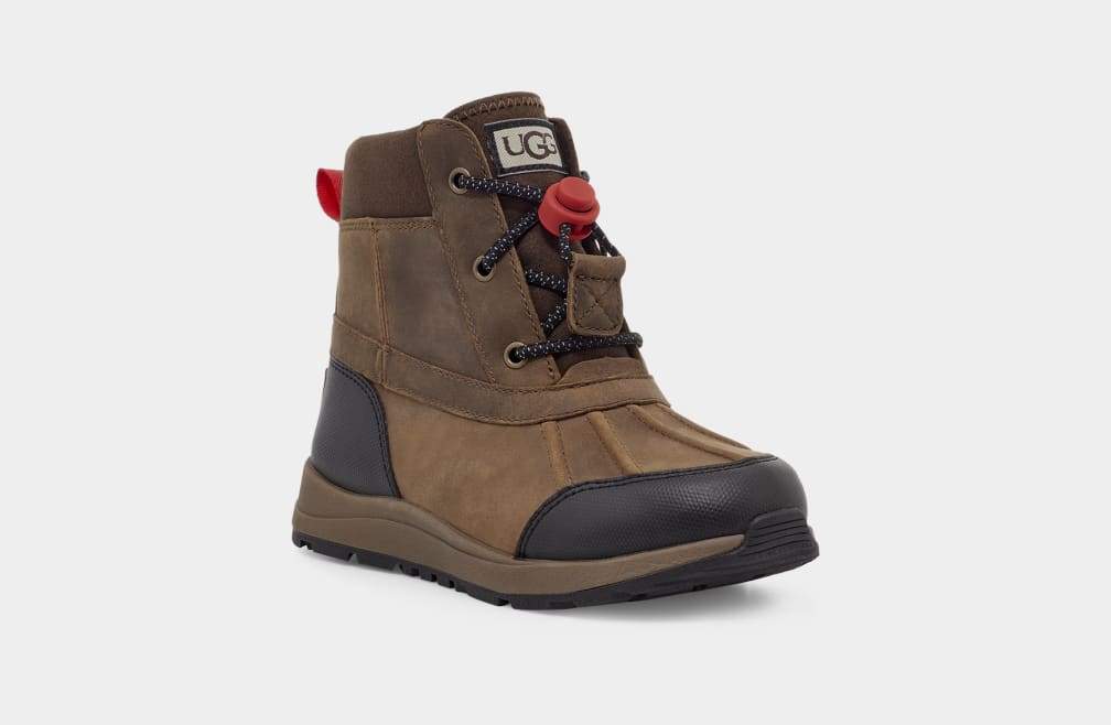 Botas Ugg Turlock Leather Weather Niños Marrones | Argentina UJWNBVO-56