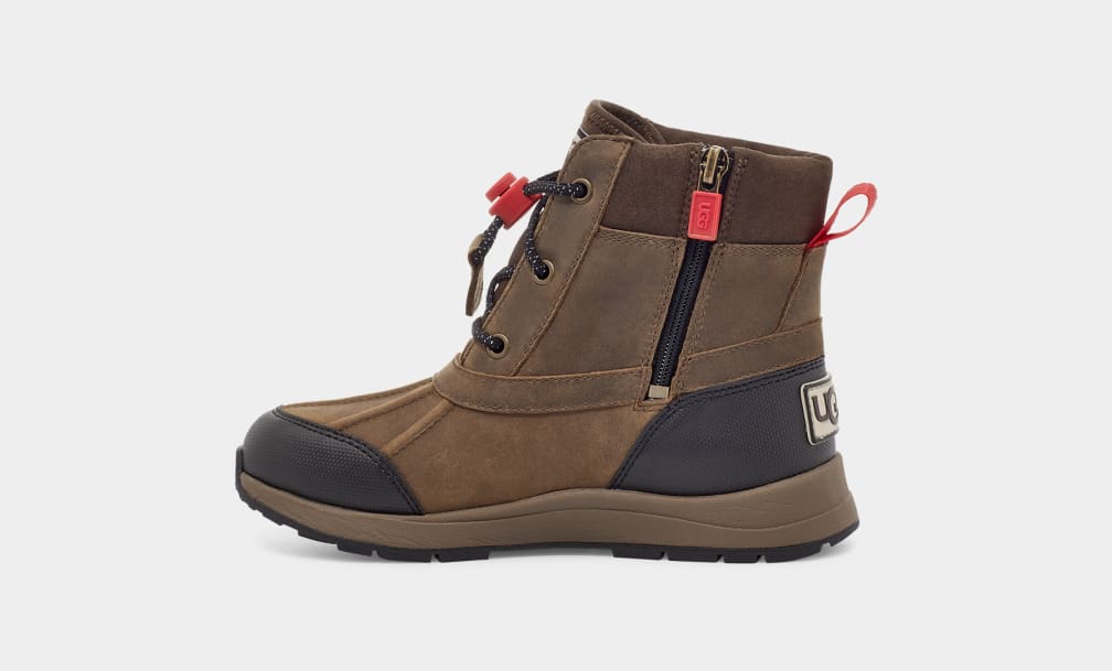 Botas Ugg Turlock Leather Weather Niños Marrones | Argentina UJWNBVO-56