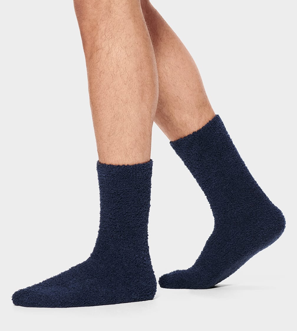 Calcetines Ugg Fincher Ultra Cozy Crew Hombre Azul Marino | Argentina VPLUNBJ-52