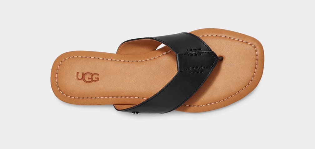 Chanclas Ugg Carey Flip Mujer Negras | Argentina FAOTRIU-80