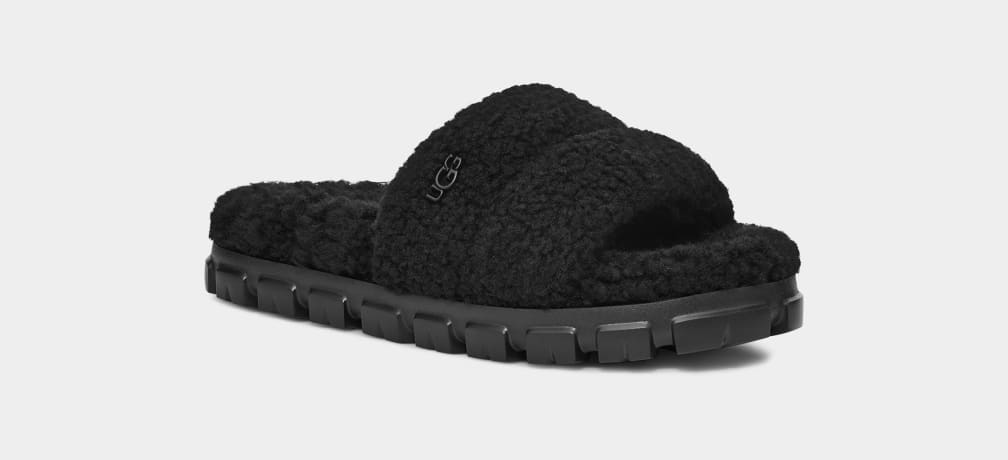 Chanclas Ugg Cozetta Curly Mujer Negras | Argentina YCNUOLW-84