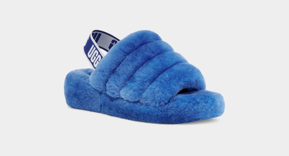 Chanclas Ugg Fluff Yeah Mujer Azules | Argentina LHRVNKX-39