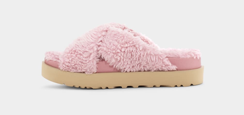 Chanclas Ugg Fuzz Sugar Cross Mujer Rosas | Argentina DAFHRTL-17