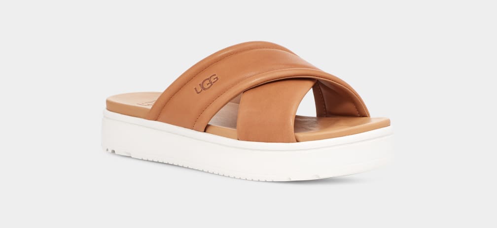 Chanclas Ugg Zayne Crossband Mujer Marrones | Argentina IFSEOLT-36