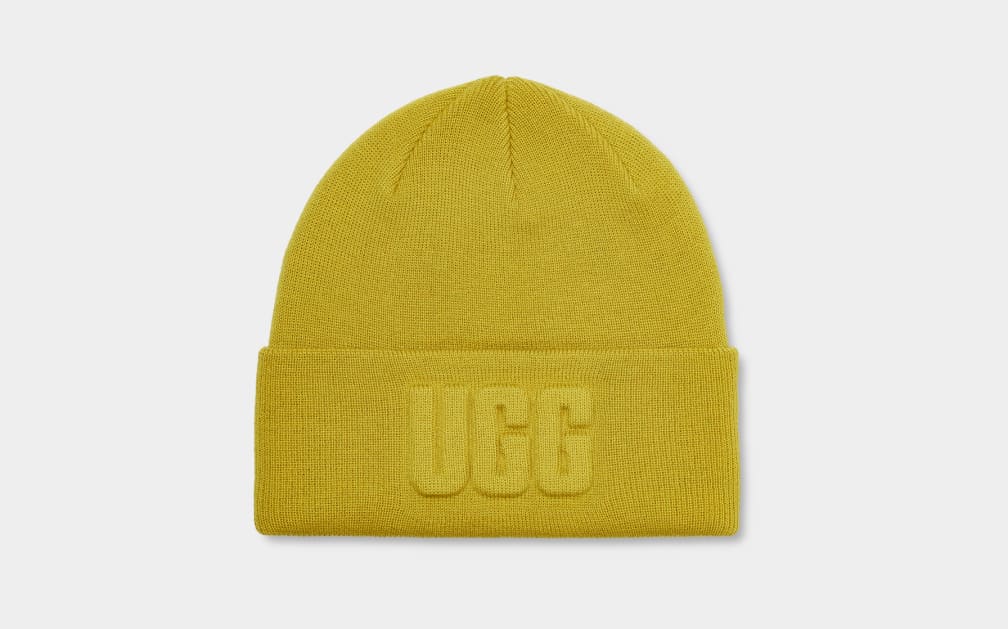 Gorro Ugg 3D Graphic Logo Mujer Amarillo | Argentina FIKUOQV-91