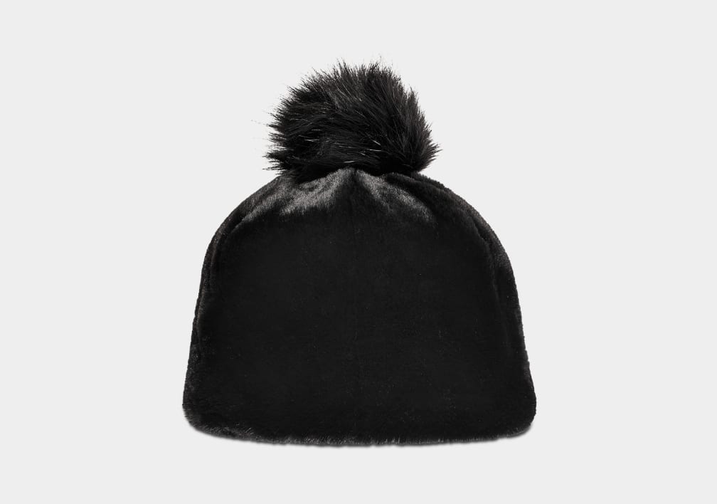 Gorro Ugg Faux Fur W Pom Mujer Negras | Argentina VZQFTMR-08